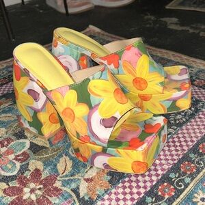 Floral Platform Heels